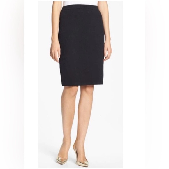 St. John Collection Skirt Santana Knit Pencil Cut Wool Classic Chic Black 2 - Picture 10 of 10